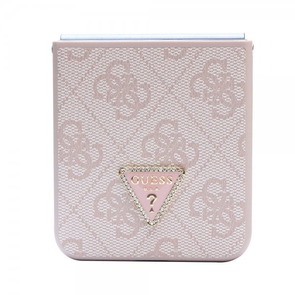 Guess Samsung Galaxy Z Flip 5 Skal 4G Metal Triangle Strass Rosa