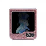 Guess Samsung Galaxy Z Flip 5 Cover Glitter Flakes Metal Logo Rosa
