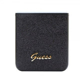 Guess Samsung Galaxy Z Flip 5 Cover Glitter Flakes Metal Logo Sort