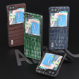 ABEEL Samsung Galaxy Z Flip 5 Cover Krokodillemønster Grøn