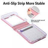 Samsung Galaxy Z Flip 5 Cover med skulderrem kortrum lyserød