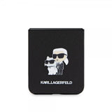 Karl Lagerfeld Samsung Galaxy Z Flip 5 Cover NFT Karl & Choupette Pin Saffiano Sort