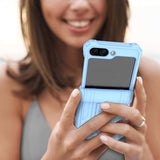 Samsung Galaxy Z Flip 5 Cover Standfunktion Lyseblå