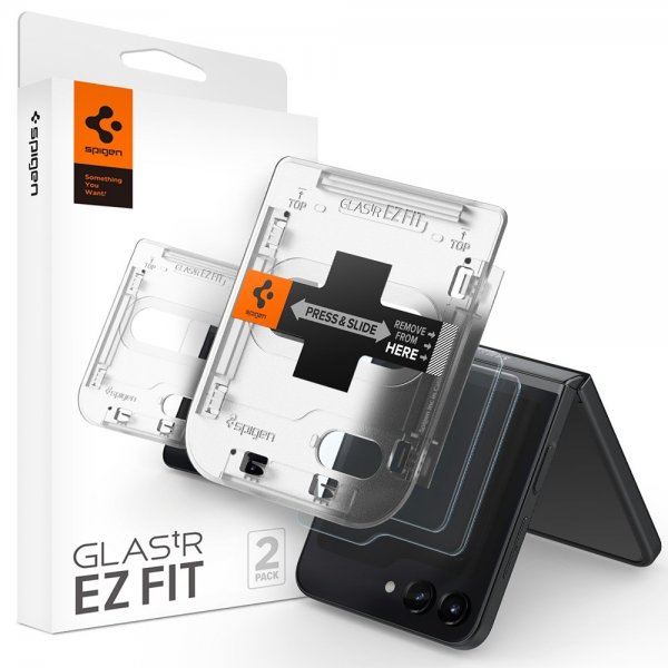 Spigen Samsung Galaxy Z Flip 5 Skærmbeskyttelse GLAS.tR EZ Fit 2-pak
