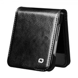 Qialino Samsung Galaxy Z Flip 6/Flip 7 FE Etui Ægte Læder med Klap Sort