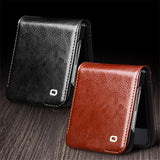 Qialino Samsung Galaxy Z Flip 6/Flip 7 FE Etui Ægte Læder med Klap Sort