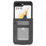 Lc.Imeeke Samsung Galaxy Z Flip 6/Flip 7 FE Cover med Kortrum Kickstand Funktion Sort