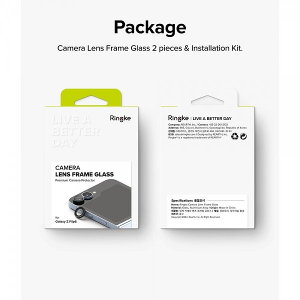 Ringke Samsung Galaxy Z Flip 6/Flip 7 FE Kamerabeskyttelse Kamera Linse Ramme 2-pak