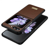 Cover Samsung Galaxy Z Flip 6/Flip 7 FE, litchitekstur, brun