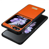 Sulada Samsung Galaxy Z Flip 6/Flip 7 FE Cover Lychee tekstur Orange