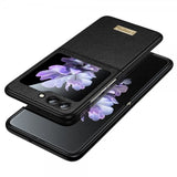 Etui til Samsung Galaxy Z Flip 6/Flip 7 FE, litchitekstur, sort