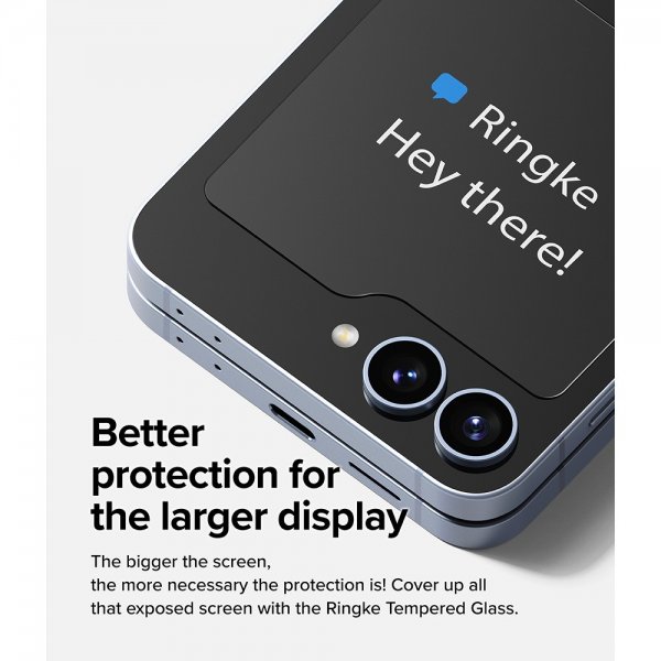 Ringke Samsung Galaxy Z Flip 6/Flip 7 FE Skærmbeskyttelse Cover Display Protector Glass 2-pak