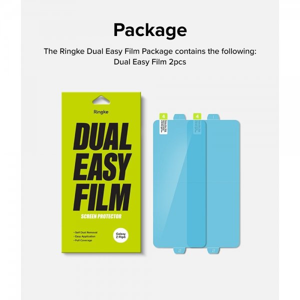 Ringke Samsung Galaxy Z Flip 6/Flip 7 FE Skærmbeskyttelse Dual Easy Film 2-pak