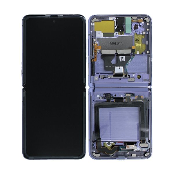 Samsung Galaxy Z Flip Skærm med LCD Display Original - Lilla