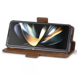 Lc.Imeeke Samsung Galaxy Z Fold 5 Cover med Kortrum Flip Brun