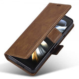 Lc.Imeeke Samsung Galaxy Z Fold 5 Cover med Kortrum Flip Brun