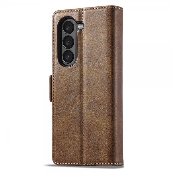 Lc.Imeeke Samsung Galaxy Z Fold 5 Cover med Kortrum Flip Brun