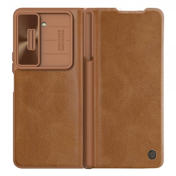 Nillkin Samsung Galaxy Z Fold 5 Cover Qin Pro Series Brun