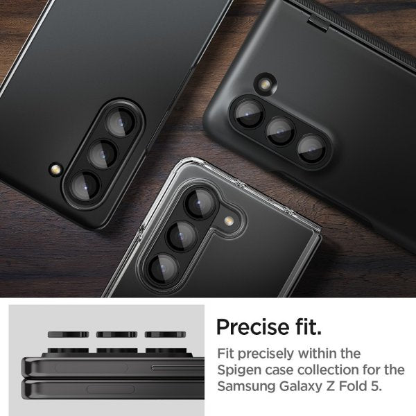 Spigen Samsung Galaxy Z Fold 5 Kamerabeskyttelse GLAS.tR EZ Fit Optik Pro 2-pak Sort