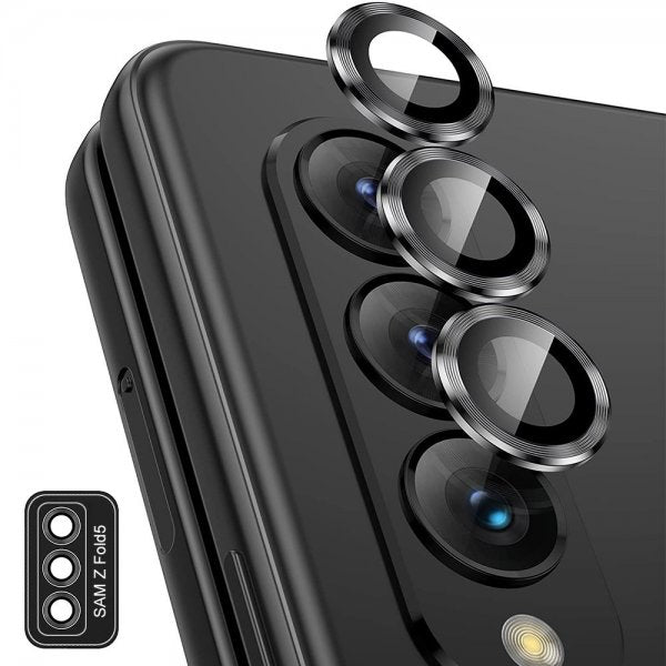 Enkay Samsung Galaxy Z Fold 5 Kamerabeskytter i Hærdet Glas Aluminium Sort