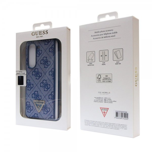 Guess Samsung Galaxy Z Fold 5 Cover 4G Metal Triangle Rhinsten Blå