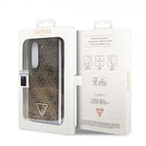 Guess Samsung Galaxy Z Fold 5 Cover 4G Metal Triangle Rhinsten Brun