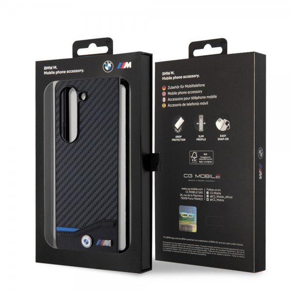 BMW Samsung Galaxy Z Fold 5 Cover Carbon Effect Metal Logo Sort
