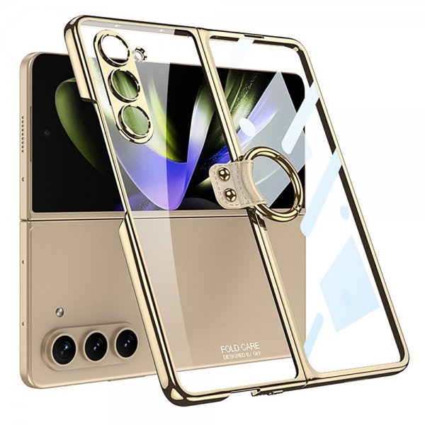 GKK Samsung Galaxy Z Fold 5 Cover Fingerring Guld