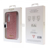 Guess Samsung Galaxy Z Fold 5 Cover Glitter Flakes Metal Logo Rosa