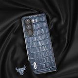 ABEEL Samsung Galaxy Z Fold 5 Cover Krokodillæder Blå