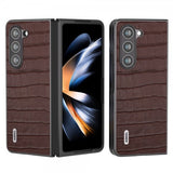 ABEEL Samsung Galaxy Z Fold 5 Cover Krokodilletekstur Brun