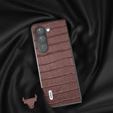 ABEEL Samsung Galaxy Z Fold 5 Cover Krokodilletekstur Brun