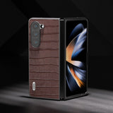 ABEEL Samsung Galaxy Z Fold 5 Cover Krokodilletekstur Brun
