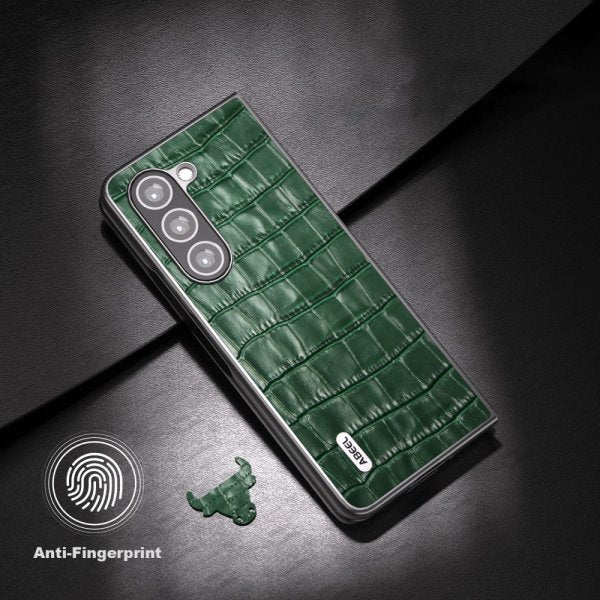 ABEEL Samsung Galaxy Z Fold 5 Cover Krokodilletekstur Grøn