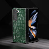 ABEEL Samsung Galaxy Z Fold 5 Cover Krokodilletekstur Grøn