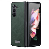Sulada Samsung Galaxy Z Fold 5 Cover Lædertekstur Grøn