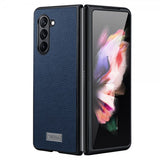 Samsung Galaxy Z Fold 5 Cover Litchi Blå