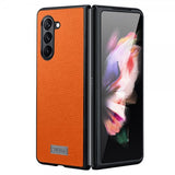 Sulada Samsung Galaxy Z Fold 5 Cover Litchi Orange