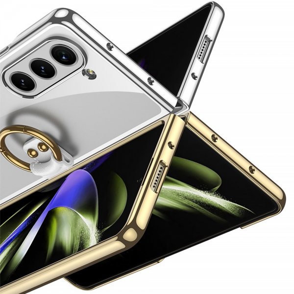 GKK Samsung Galaxy Z Fold 5 Cover med Ringholder Guld