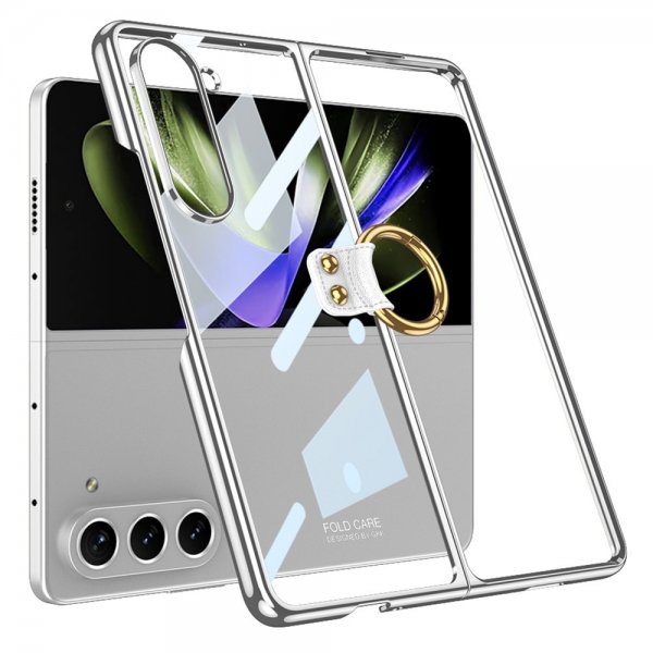 GKK Samsung Galaxy Z Fold 5 Cover med Ringholder Sølv