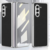 GKK Samsung Galaxy Z Fold 5 Cover Forgyldt Kant Knus Tekstur Sort