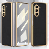 GKK Samsung Galaxy Z Fold 5 Cover Forgyldt Kant Sort
