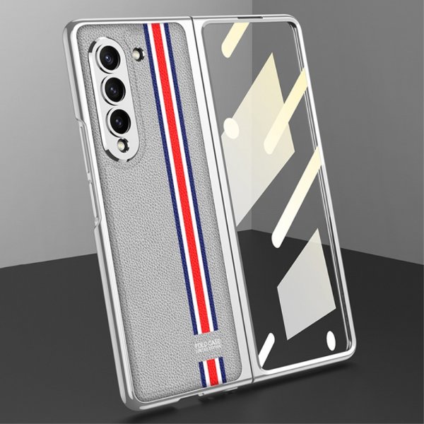 GKK Samsung Galaxy Z Fold 5 Cover Stribet Hvid