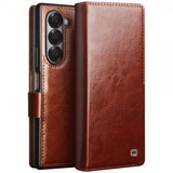 Qialino Samsung Galaxy Z Fold 6 Etui Ægte Læder Brun