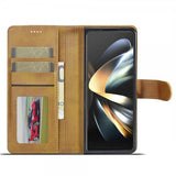 Lc.Imeeke Samsung Galaxy Z Fold 6 Etui med kortlomme og stativfunktion, lysebrun