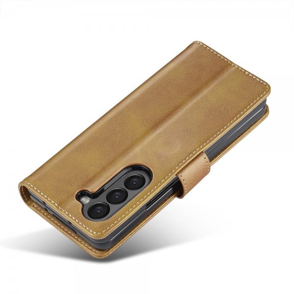 Lc.Imeeke Samsung Galaxy Z Fold 6 Etui med kortlomme og stativfunktion, lysebrun