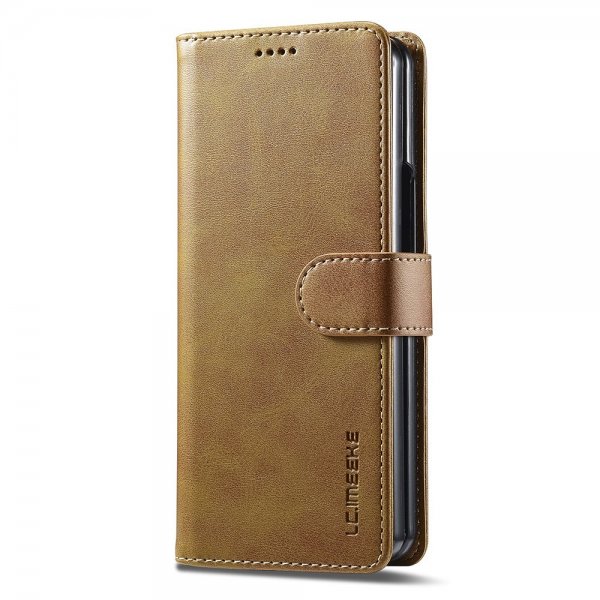 Lc.Imeeke Samsung Galaxy Z Fold 6 Etui med kortlomme og stativfunktion, lysebrun
