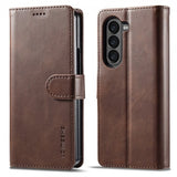 Lc.Imeeke Samsung Galaxy Z Fold 6 Etui med Kortlomme Kickstand-funktion Mørkebrun