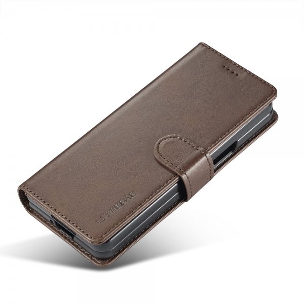 Lc.Imeeke Samsung Galaxy Z Fold 6 Etui med Kortlomme Kickstand-funktion Mørkebrun