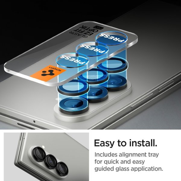 Spigen Samsung Galaxy Z Fold 7 Kamerabeskyttelse GLAS.tR EZ Fit Optik Pro 2-pak Sort